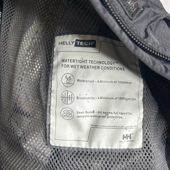 Helly Hansen Yu Ervik Waterproof Rain Full Zip Up Jacket in 990 Black size XS - Picture 13 of 14